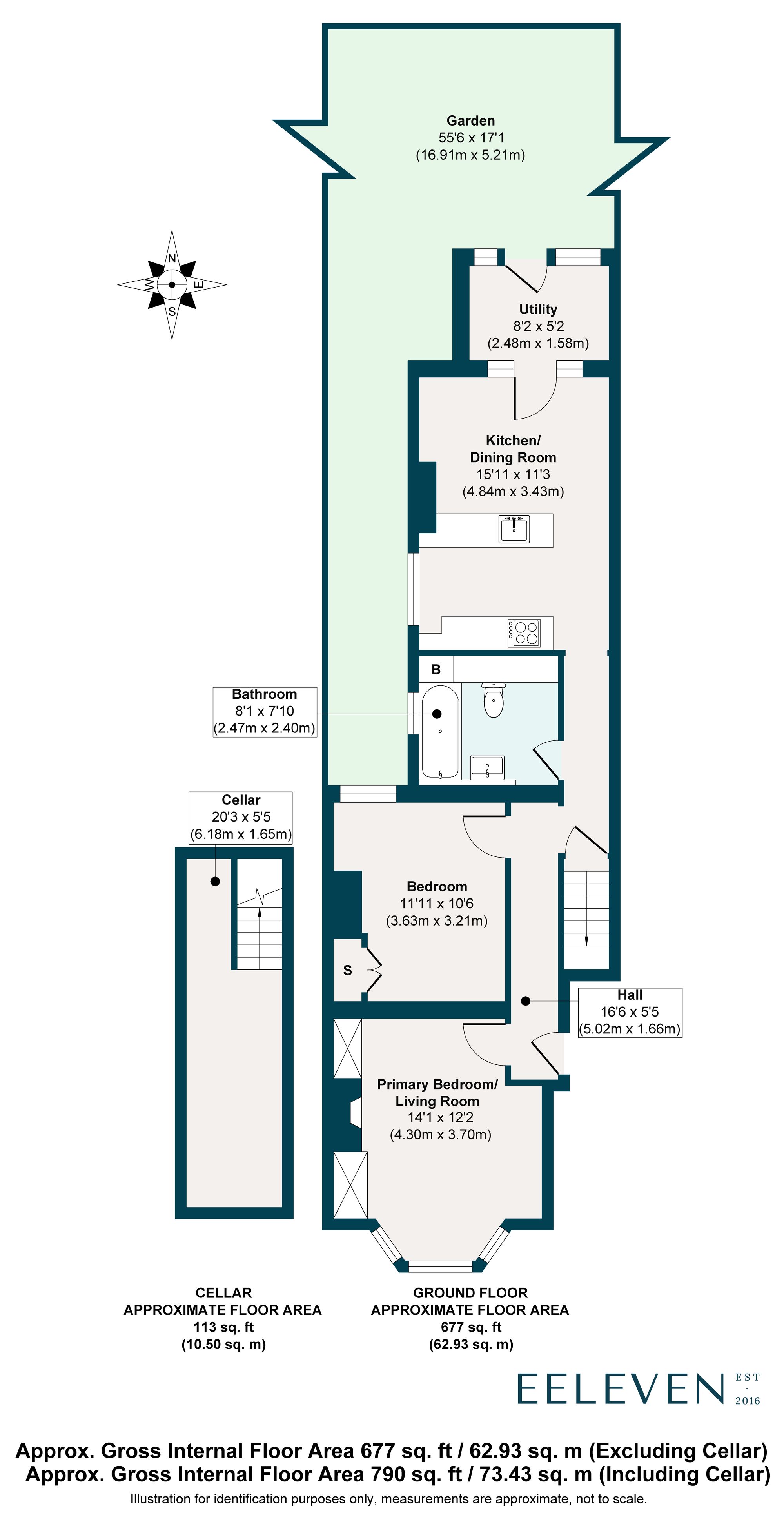 2 bed flat for sale in Leybourne Road, Bushwood, London, E11 - Property floorplan