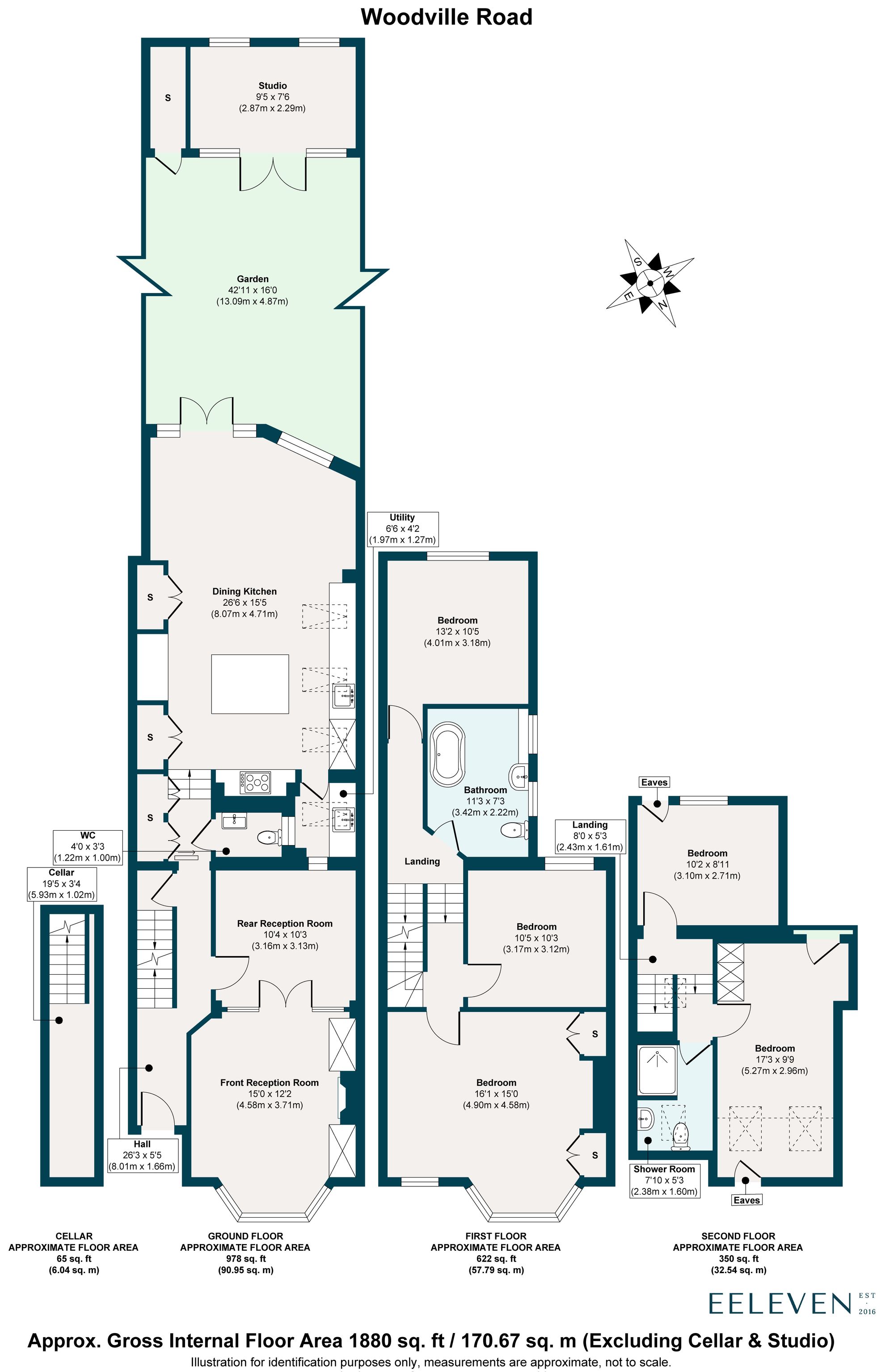 5 bed terraced house for sale in Woodville Road, Bushwood, London, E11 - Property floorplan
