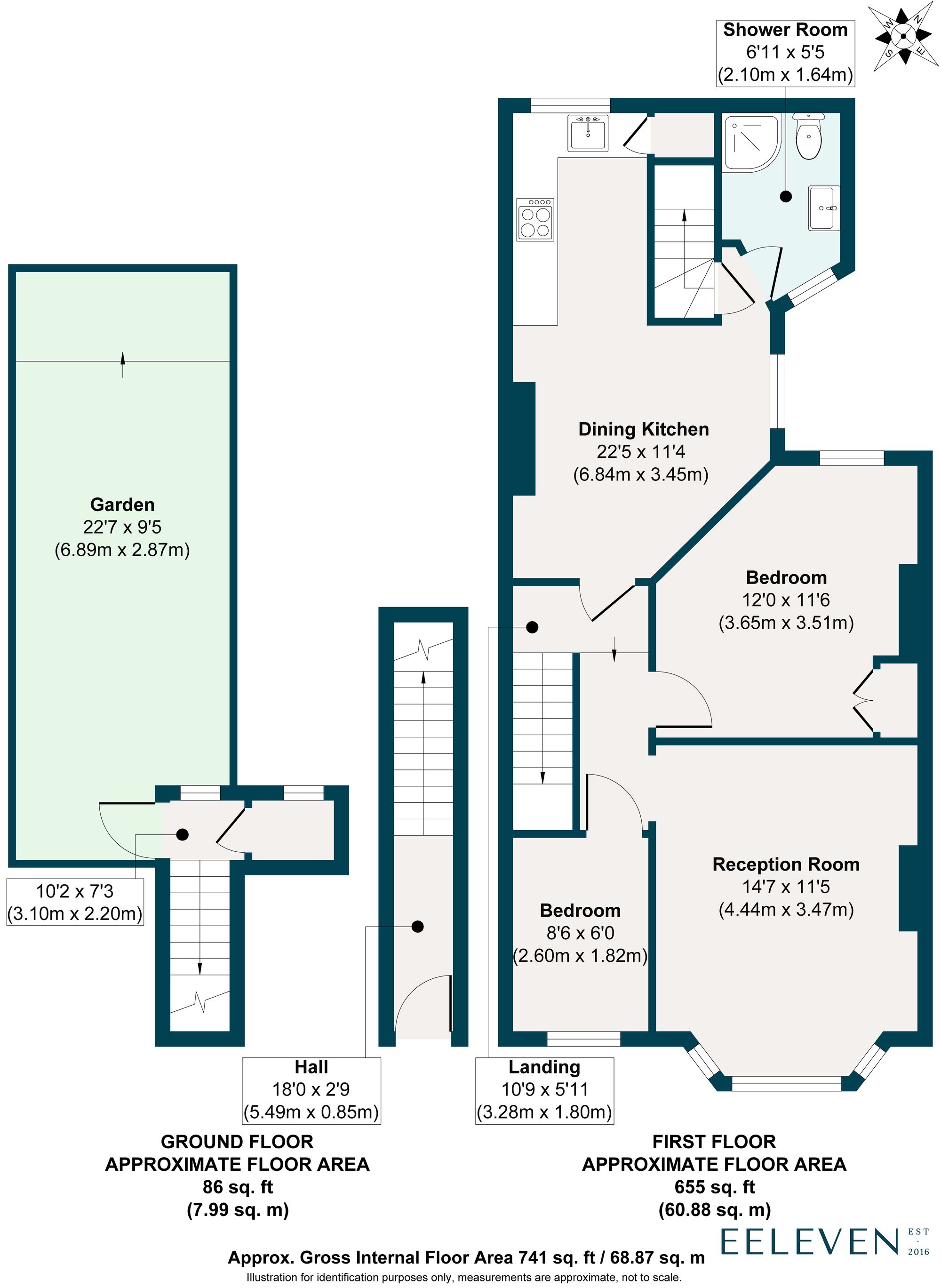 2 bed maisonette for sale in Brunswick Road, Leyton, London, E10 - Property floorplan