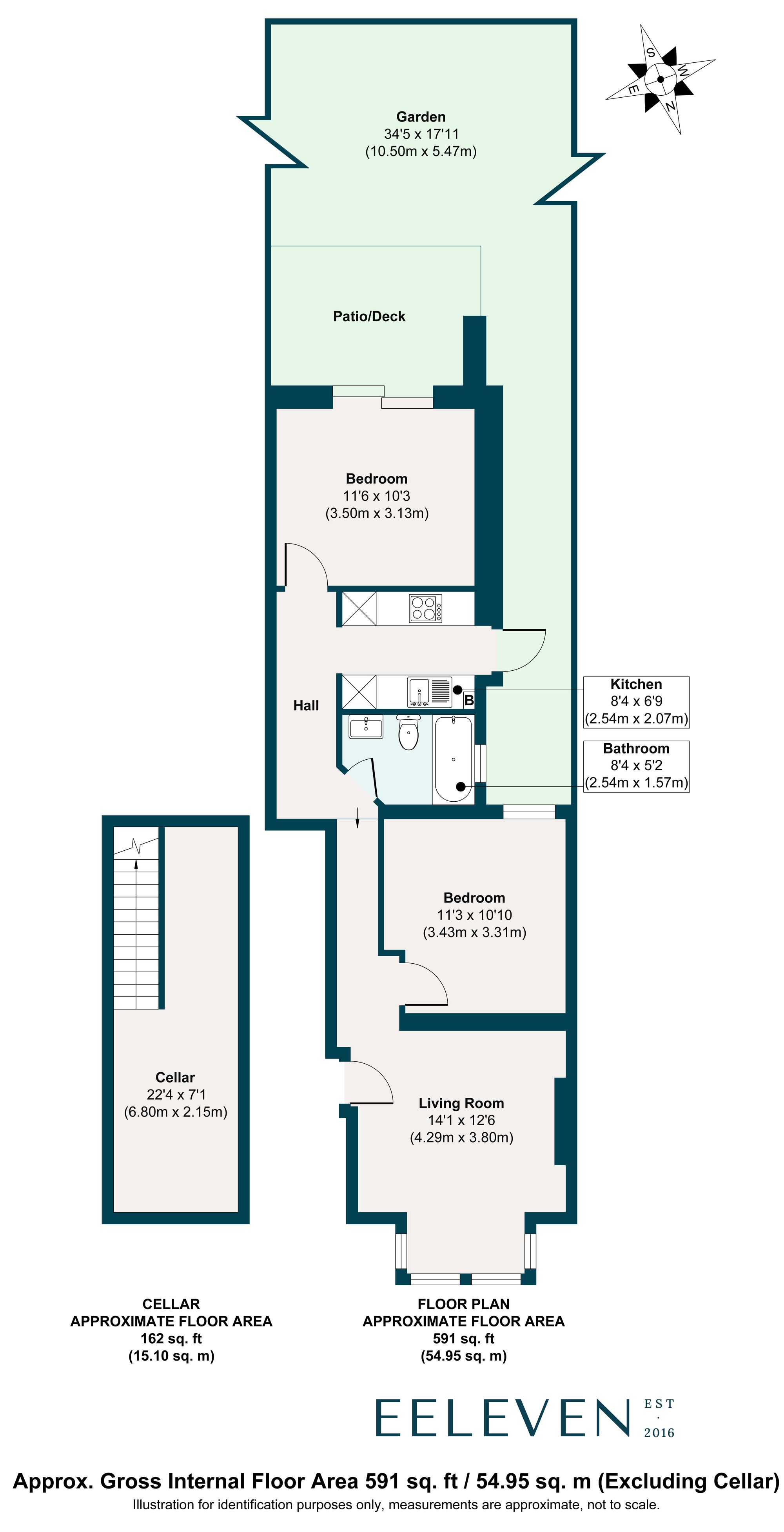 2 bed flat for sale in Harold Road, Leytonstone, London, E11 - Property floorplan