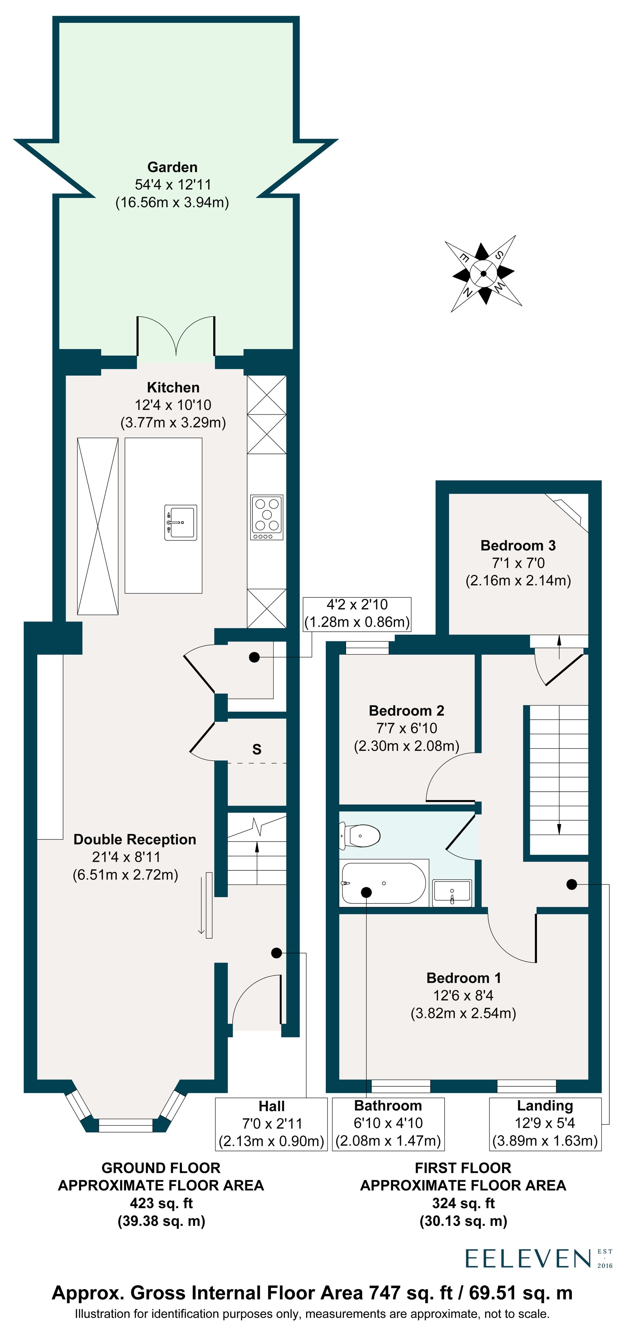 3 bed terraced house for sale in Crescent Road, Leyton, London, E10 - Property floorplan