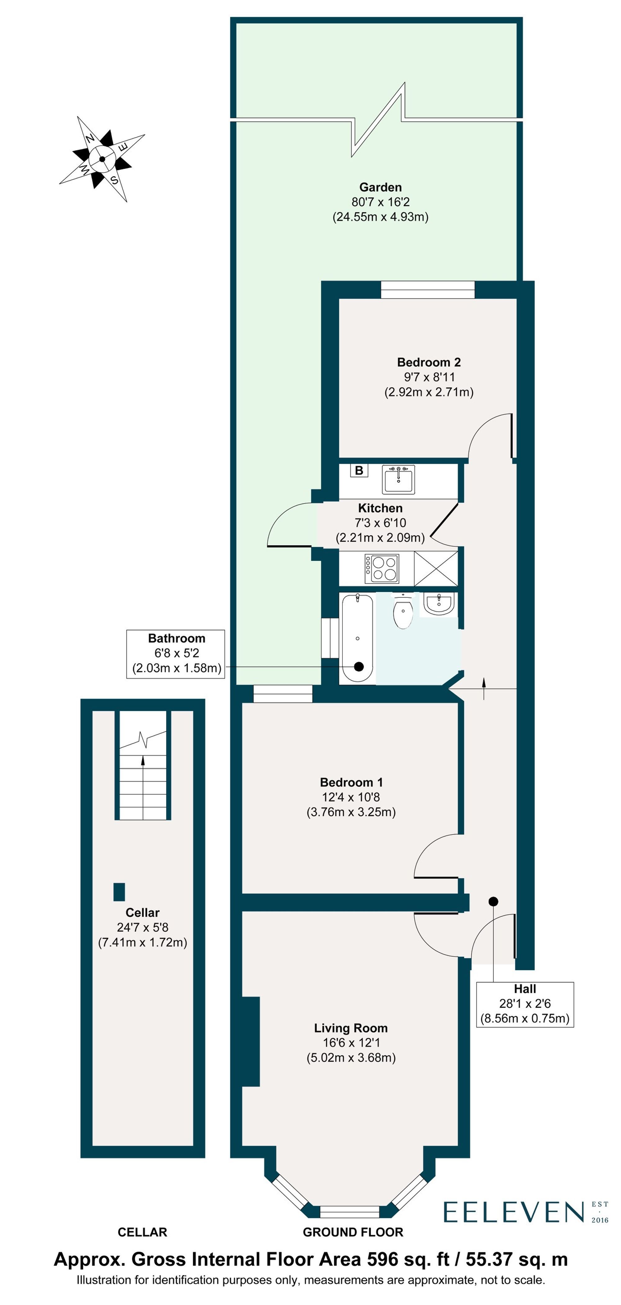 2 bed flat for sale in Fairlop Road, Upper Leytonstone, London, E11 - Property floorplan