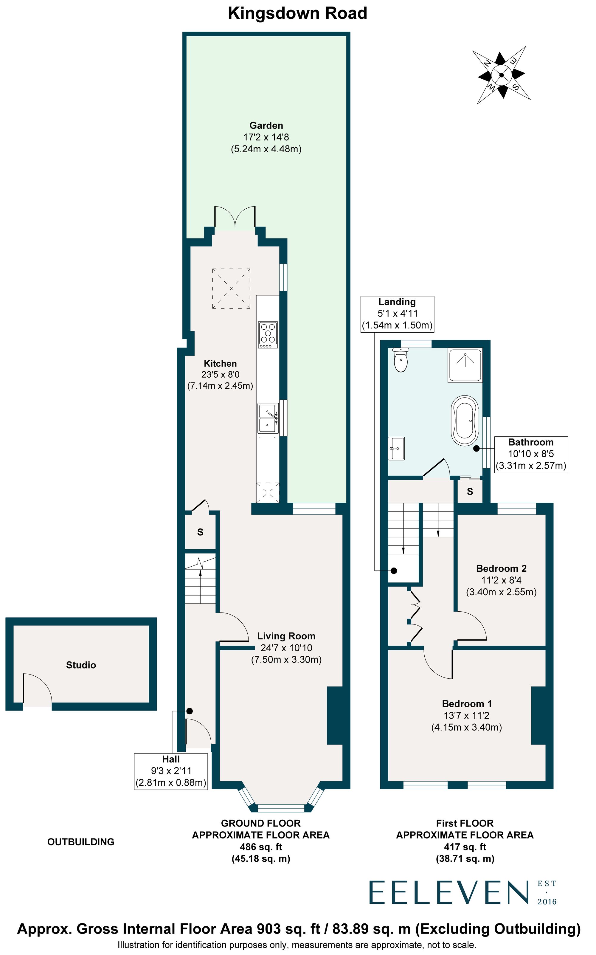 2 bed terraced house for sale in Kingsdown Road, Leytonstone, London, E11 - Property floorplan