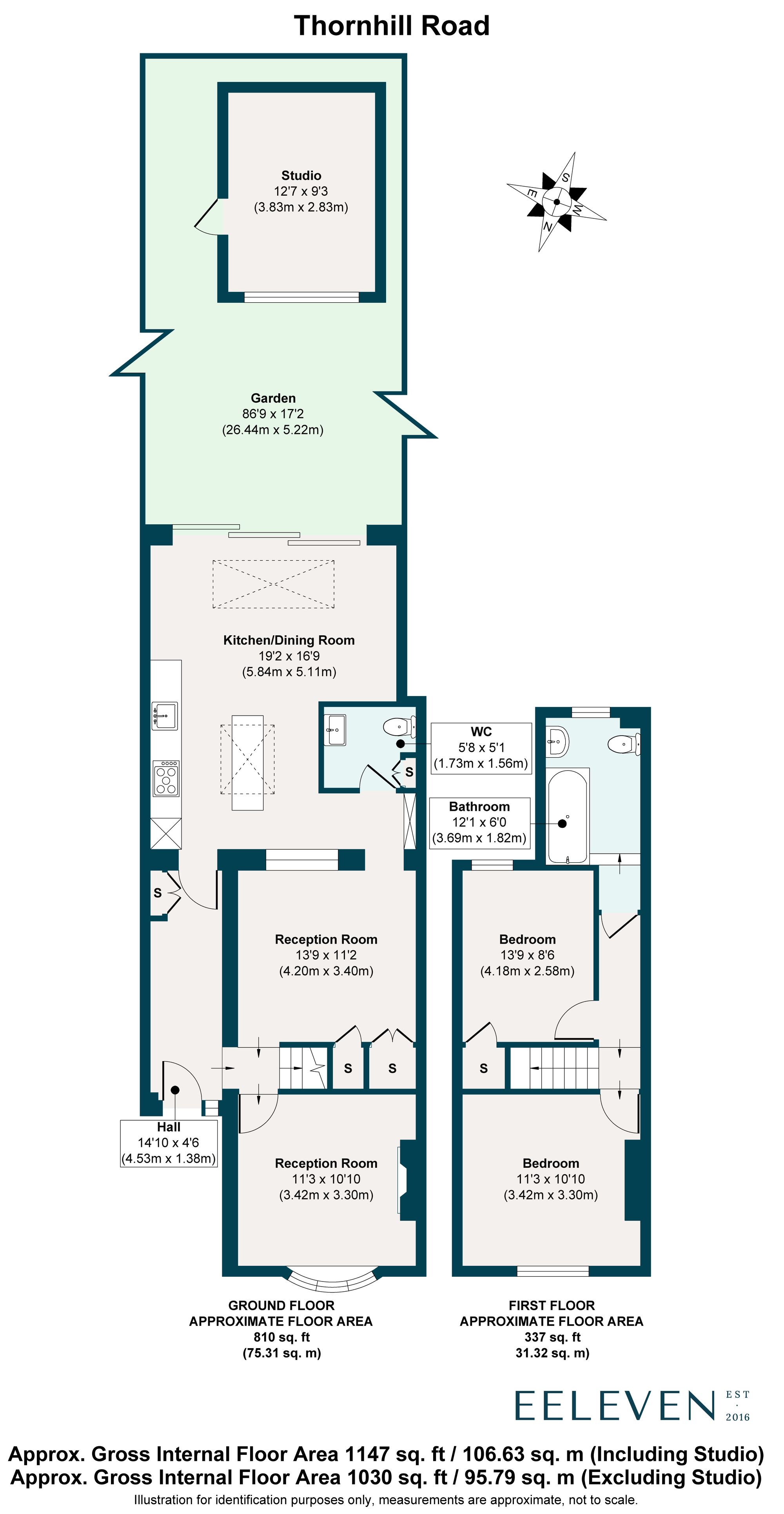 2 bed end of terrace house for sale in Thornhill Road, Leyton, London, E10 - Property floorplan