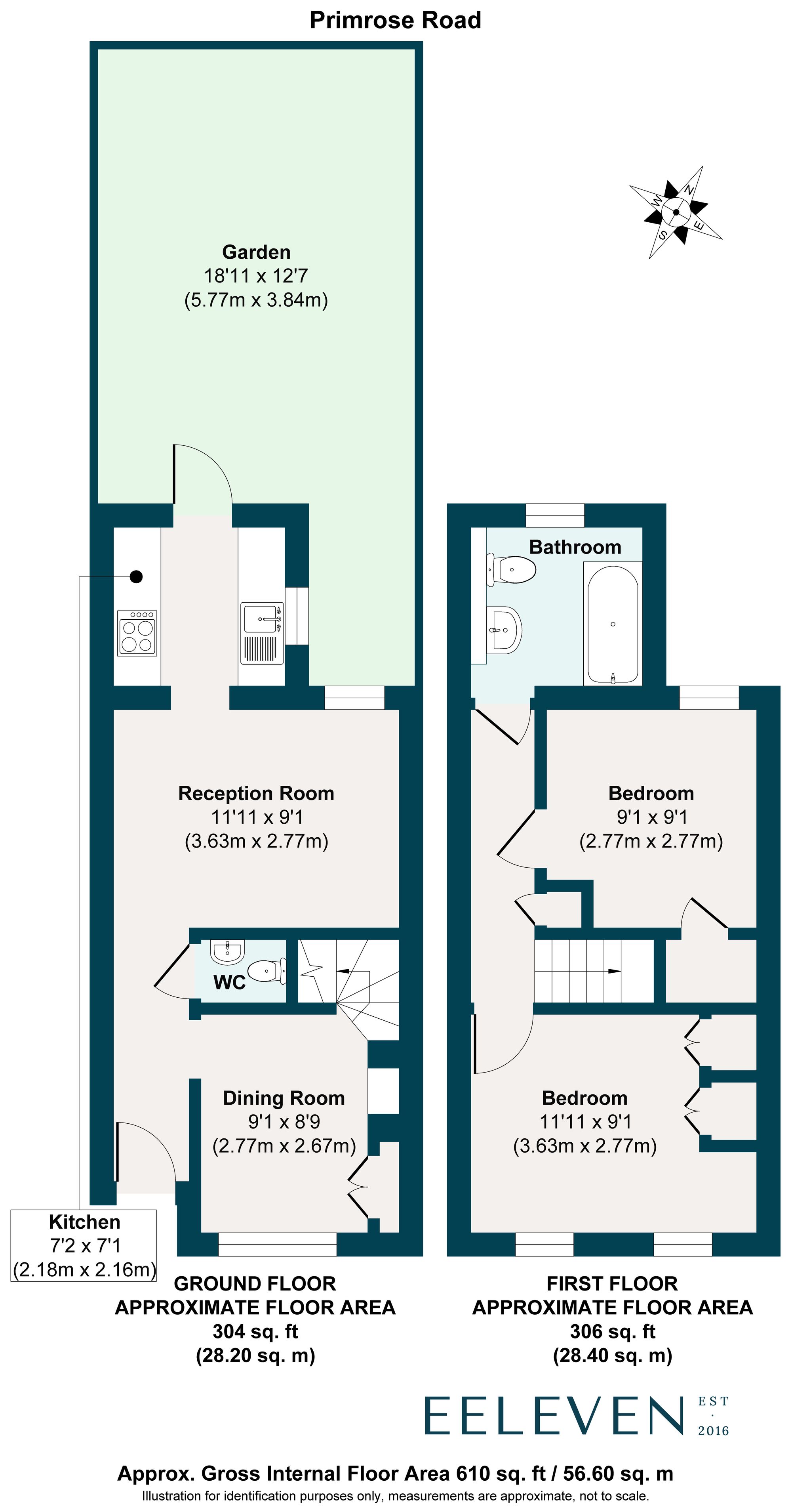 2 bed terraced house for sale in Primrose Road, Leyton, London, E10 - Property floorplan