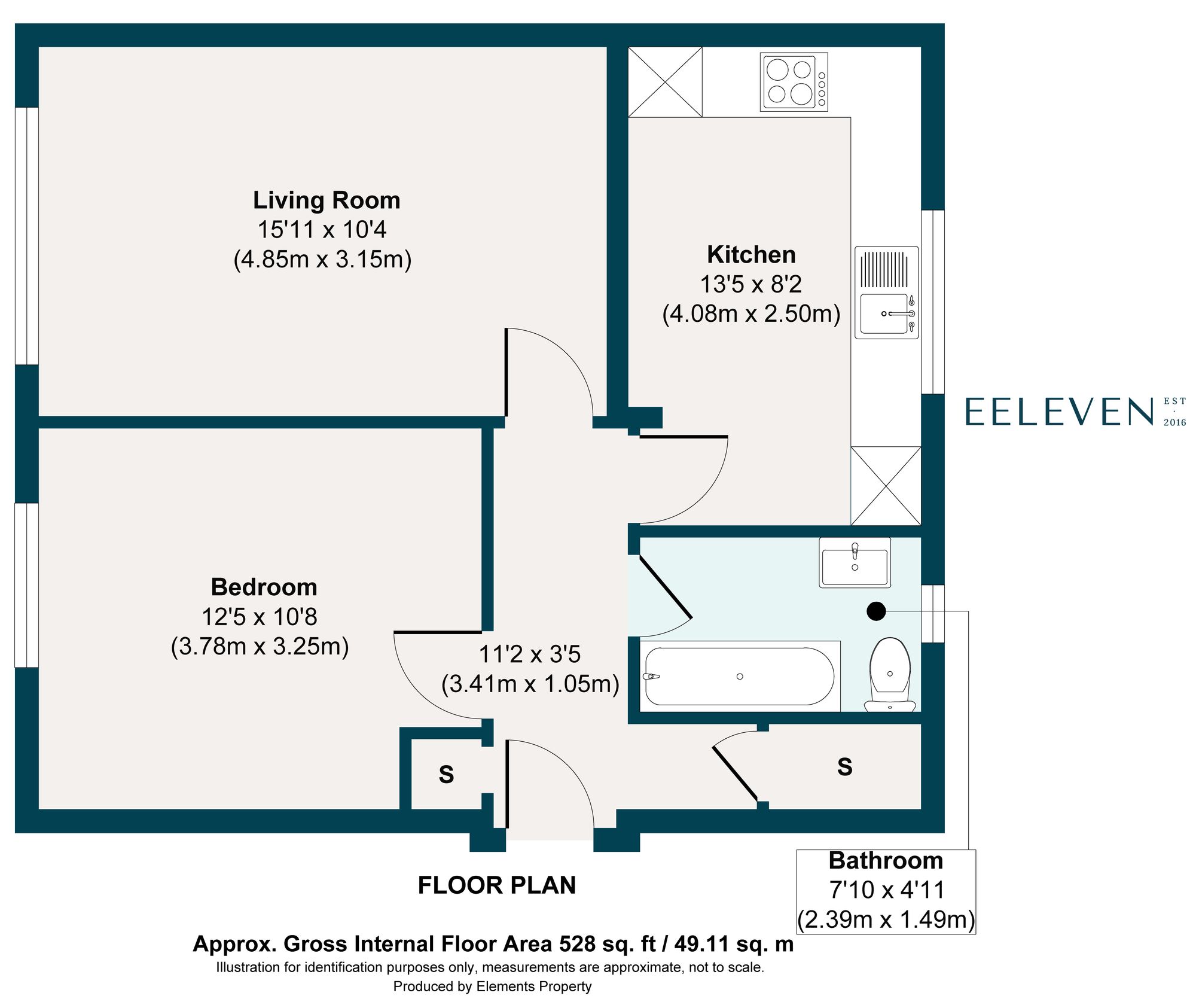 1 bed apartment for sale in Henniker Road, Maryland, London, E15 - Property floorplan