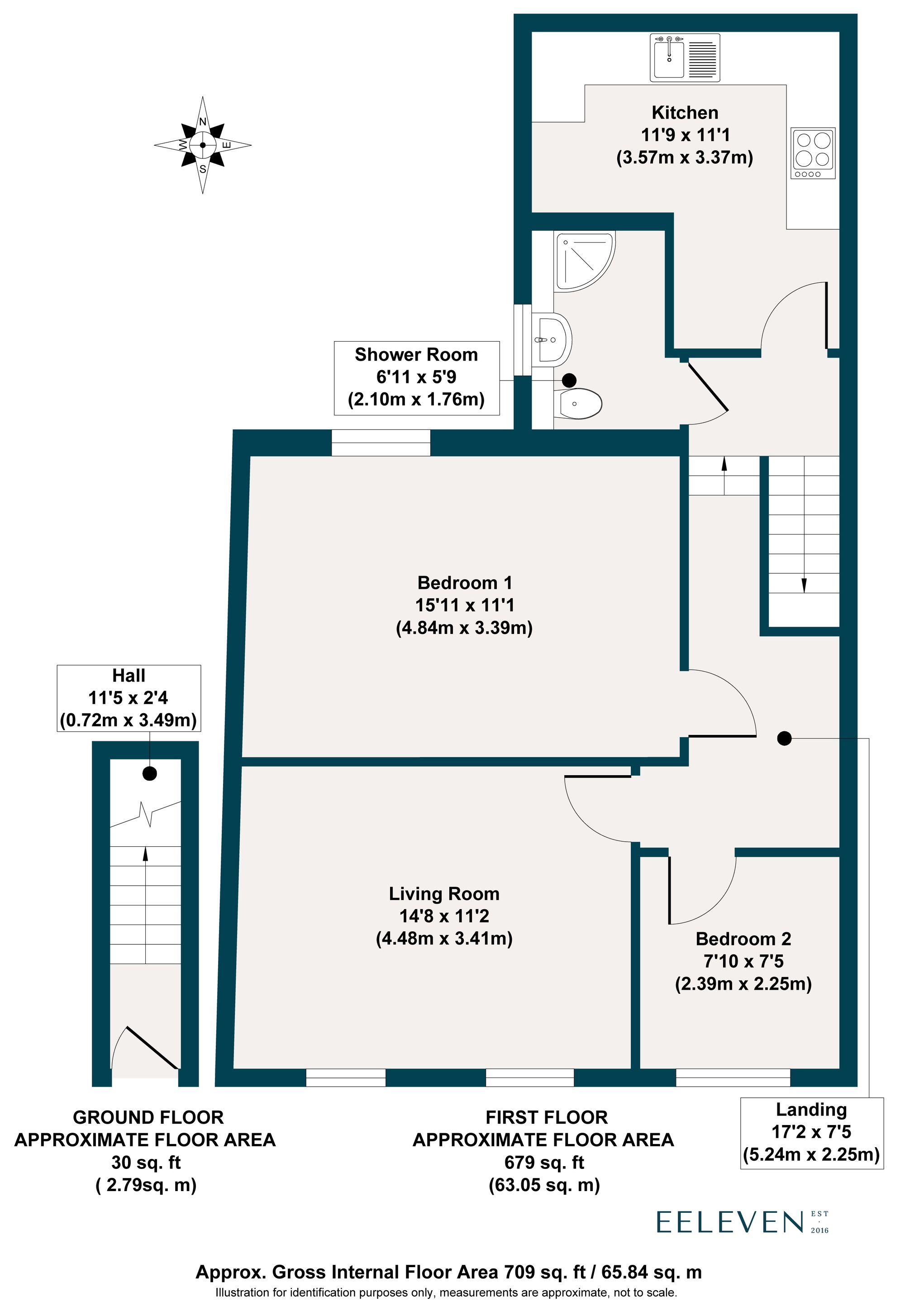 2 bed flat for sale in Chichester Road, Leytonstone, London, E11 - Property floorplan