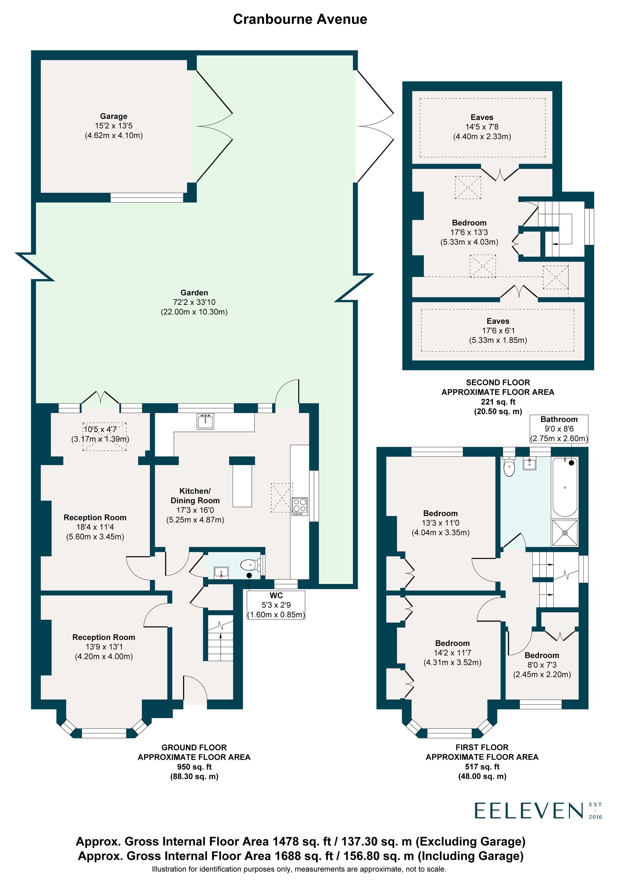 4 bed semi-detached house for sale in Cranbourne Avenue, Wanstead, London, E11 - Property floorplan