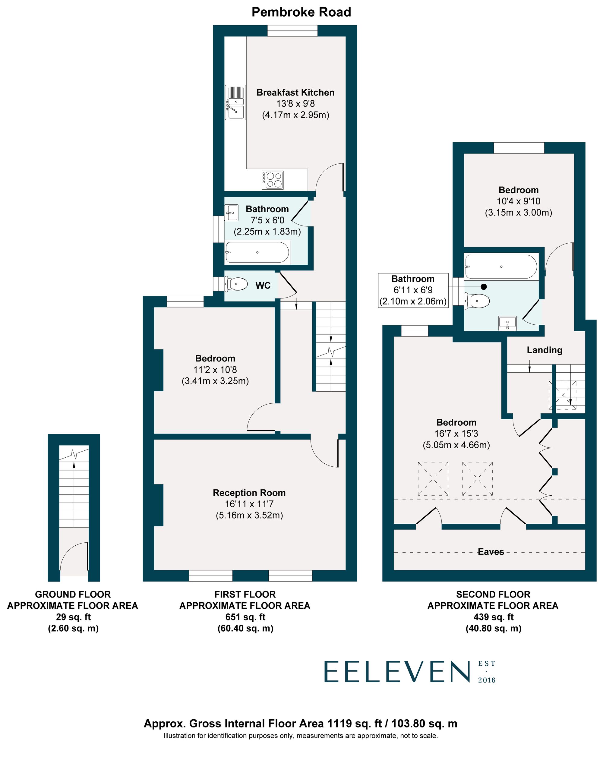 3 bed flat for sale in Pembroke Road, Walthamstow, London, E17 - Property floorplan