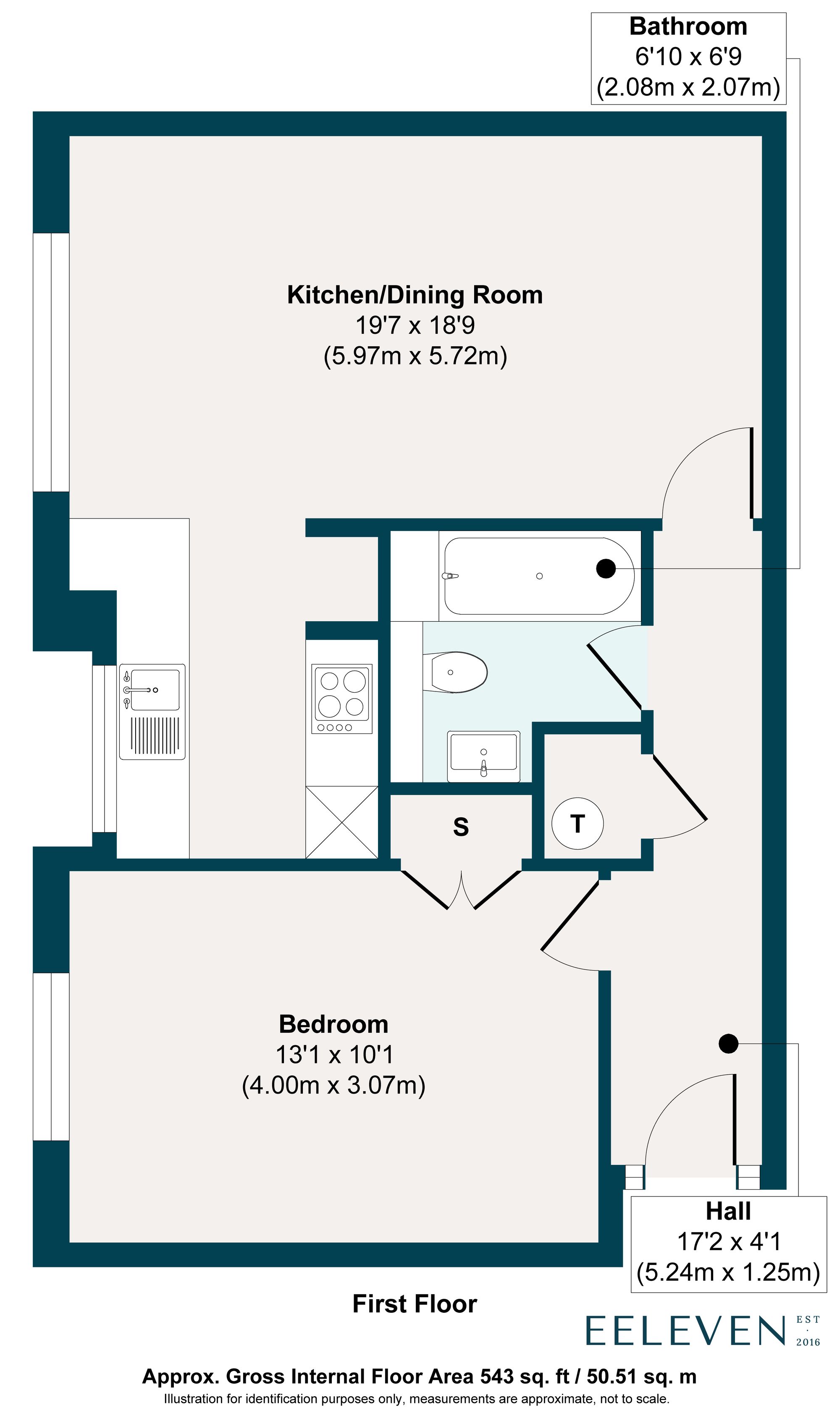 1 bed flat for sale in Hainault Road, Upper Leytonstone, London, E11 - Property floorplan