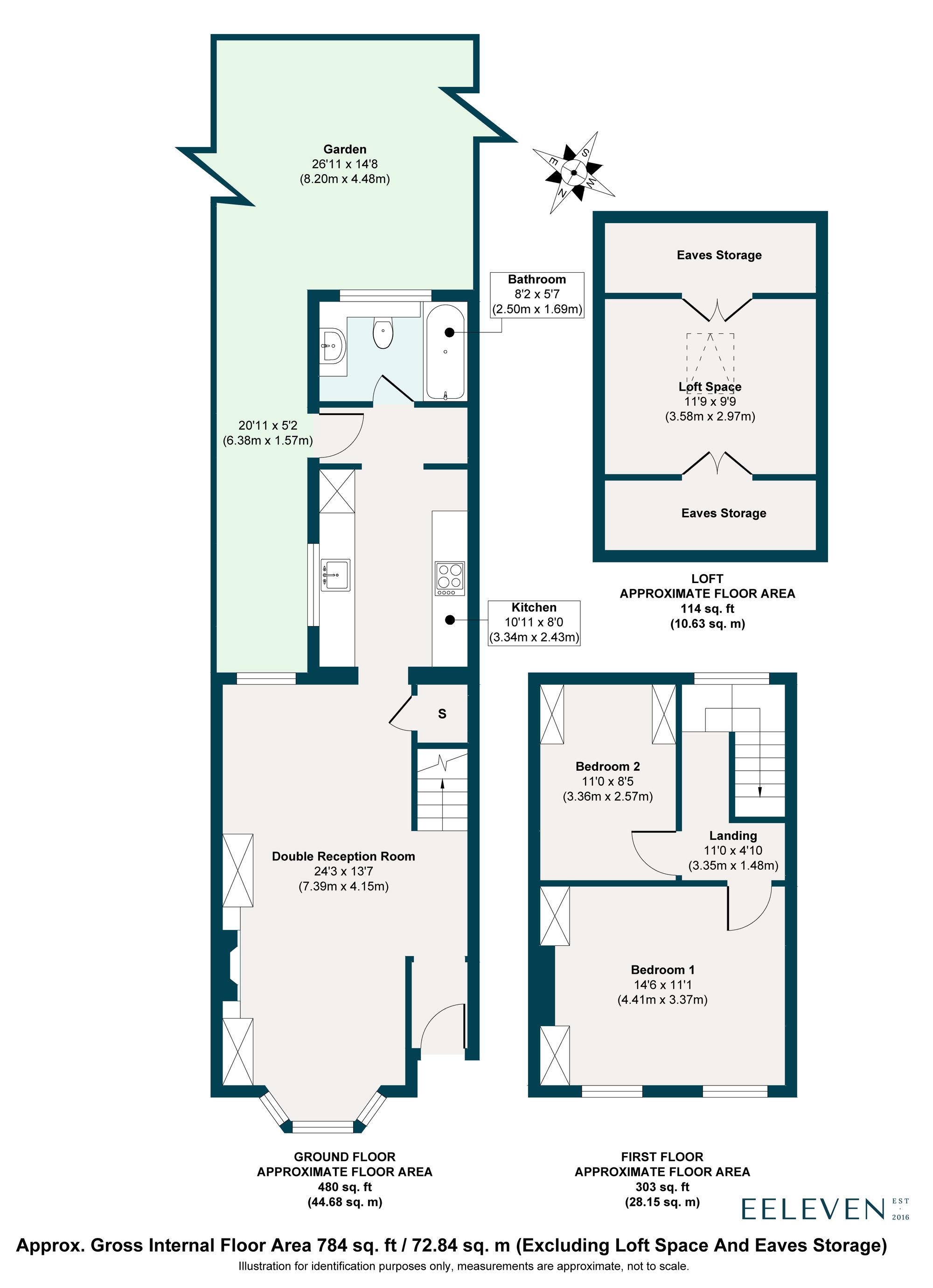 2 bed terraced house for sale in Downsell Road, Leyton, London, E15 - Property floorplan