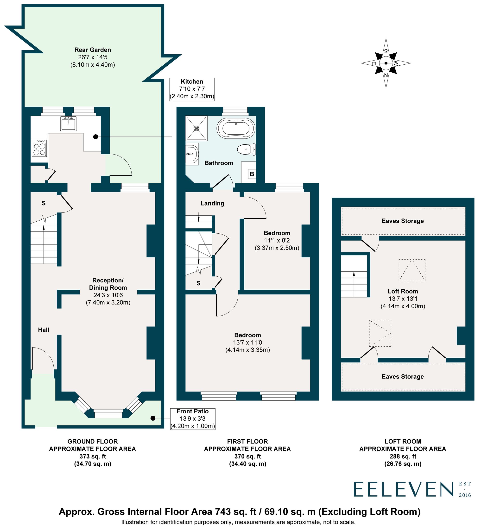 2 bed terraced house for sale in Dacre Road, Bushwood, London, E11 - Property floorplan