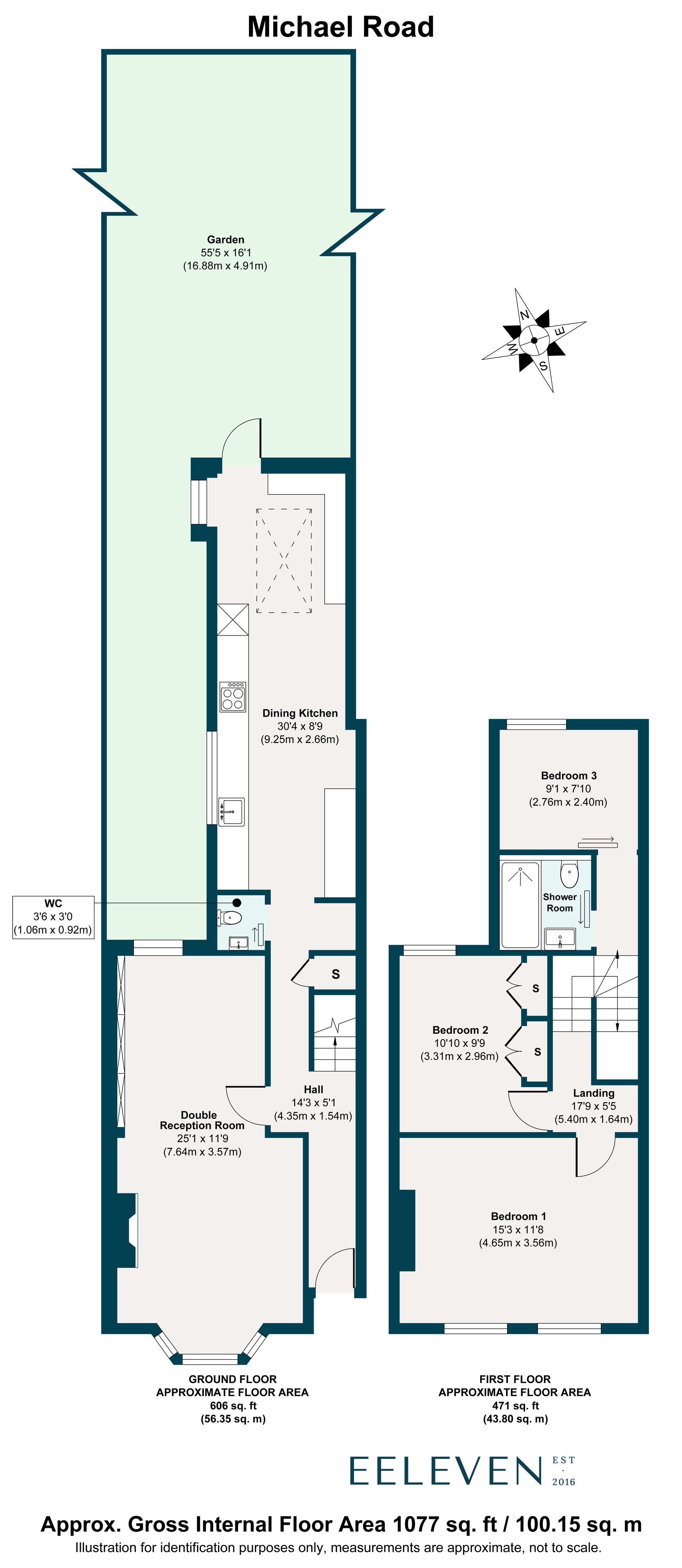 3 bed terraced house for sale in Michael Road, Bushwood, London, E11 - Property floorplan
