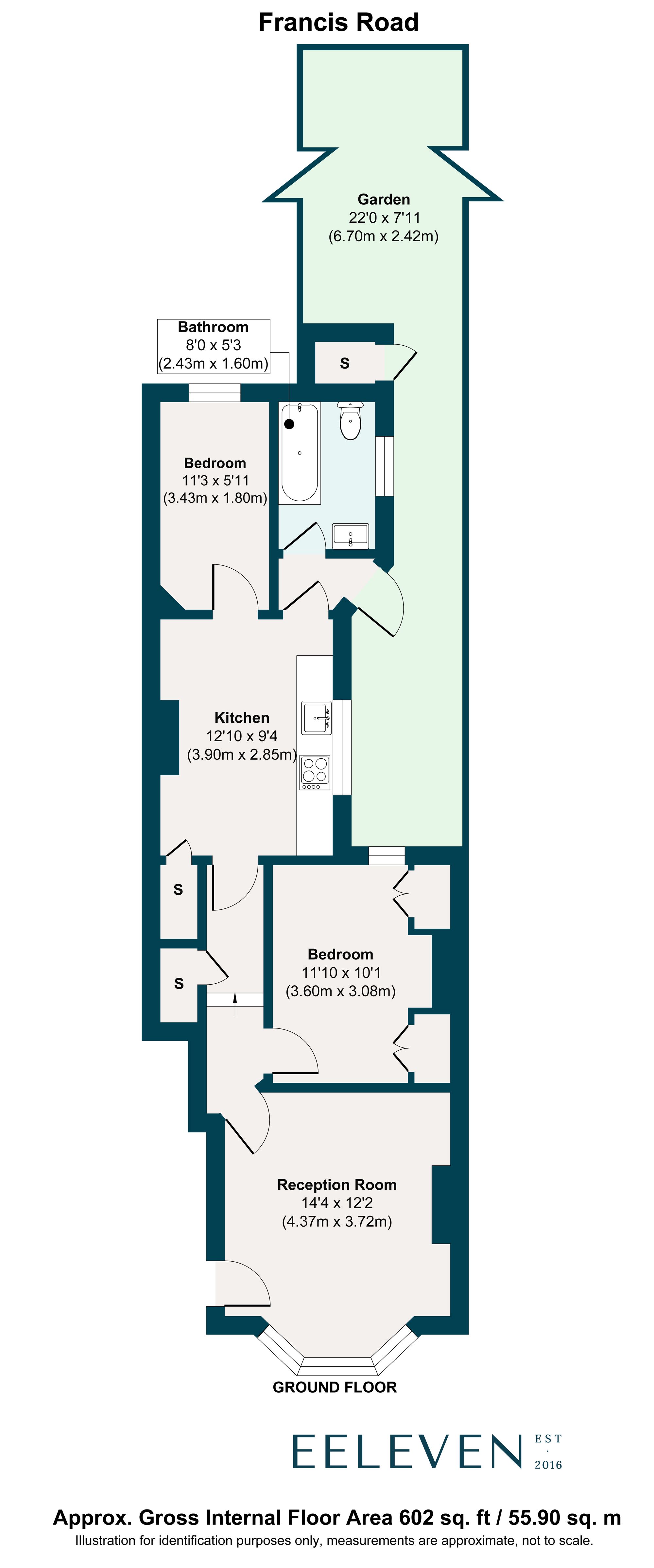 2 bed maisonette for sale in Francis Road, Leyton, London, E10 - Property floorplan