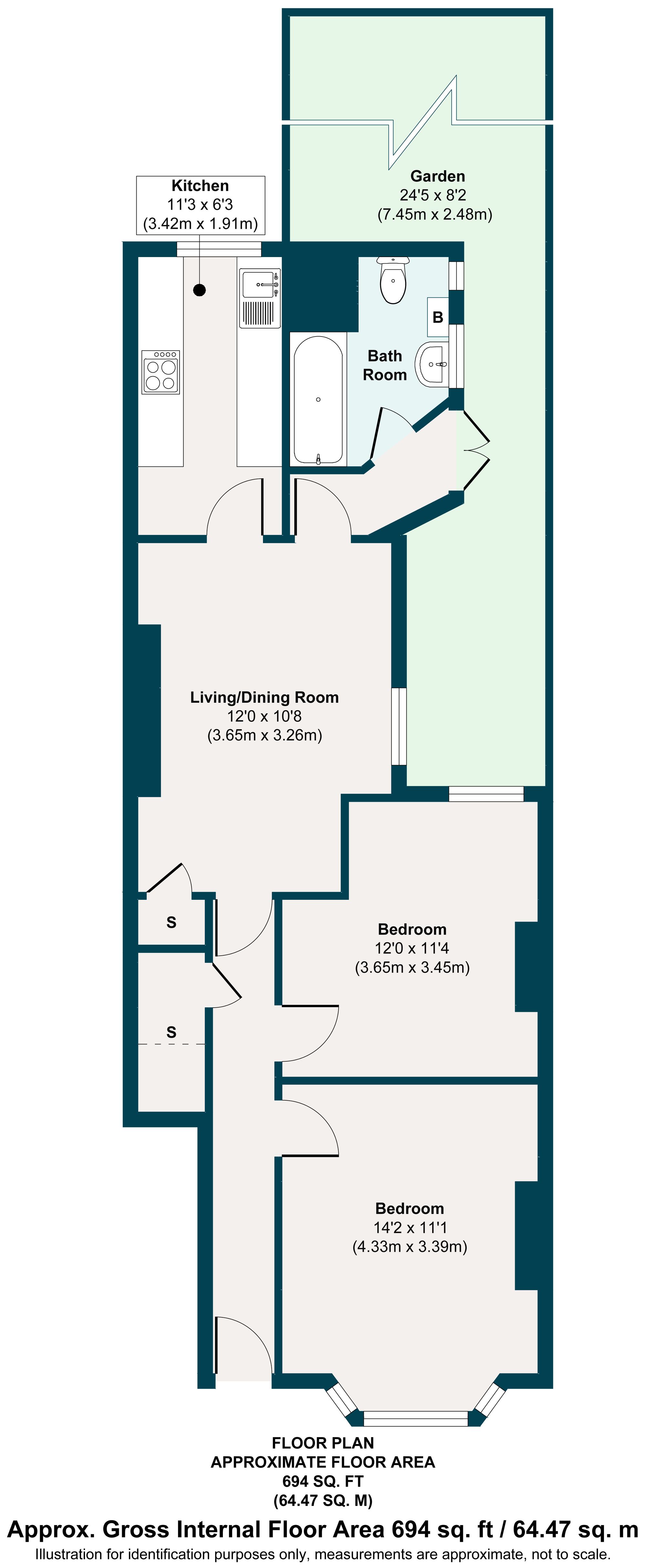 2 bed maisonette for sale in Twickenham Road, Leytonstone, London, E11 - Property floorplan
