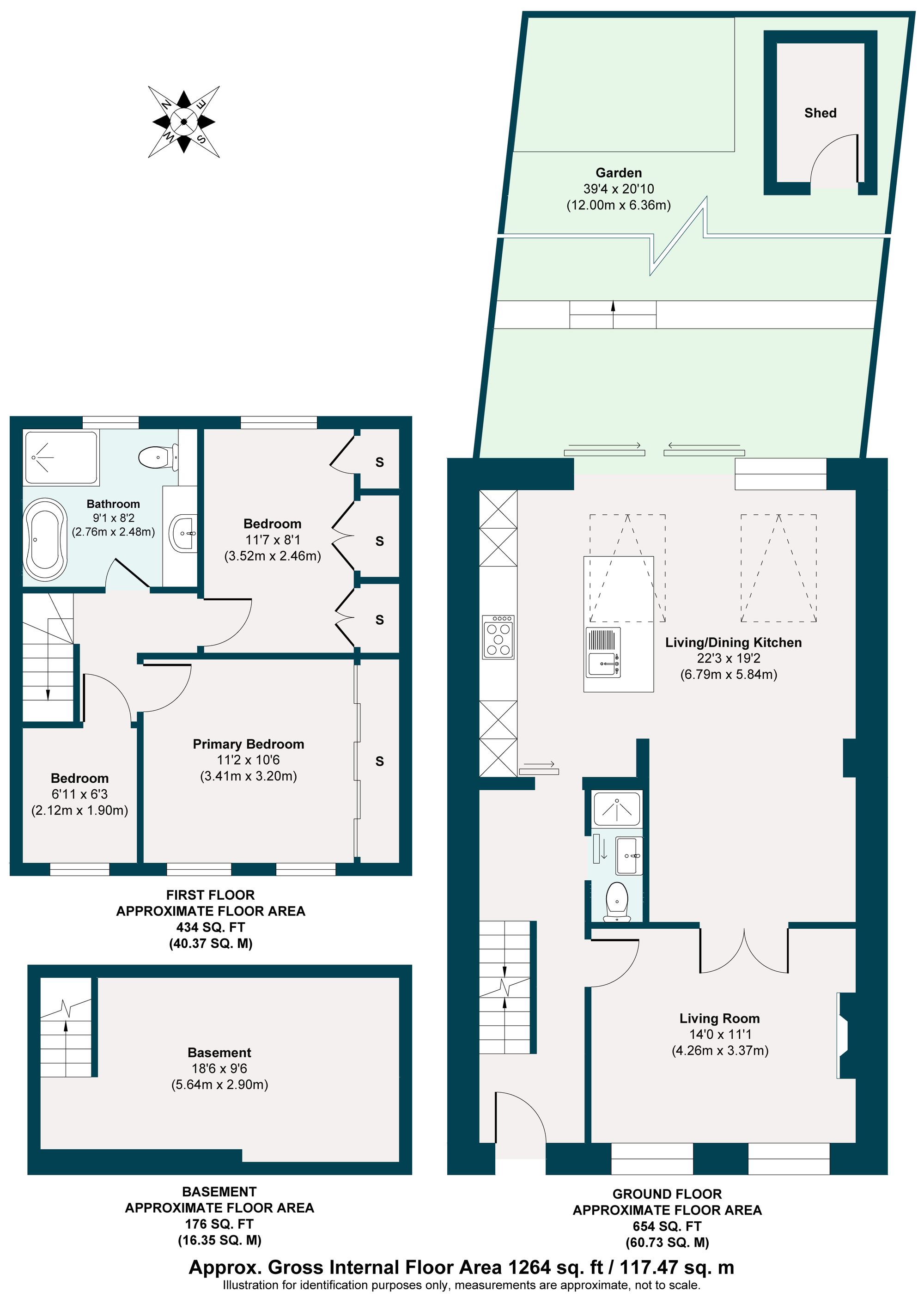 3 bed mid-terraced house for sale in Woodlands Road, Leytonstone, London, E11 - Property floorplan