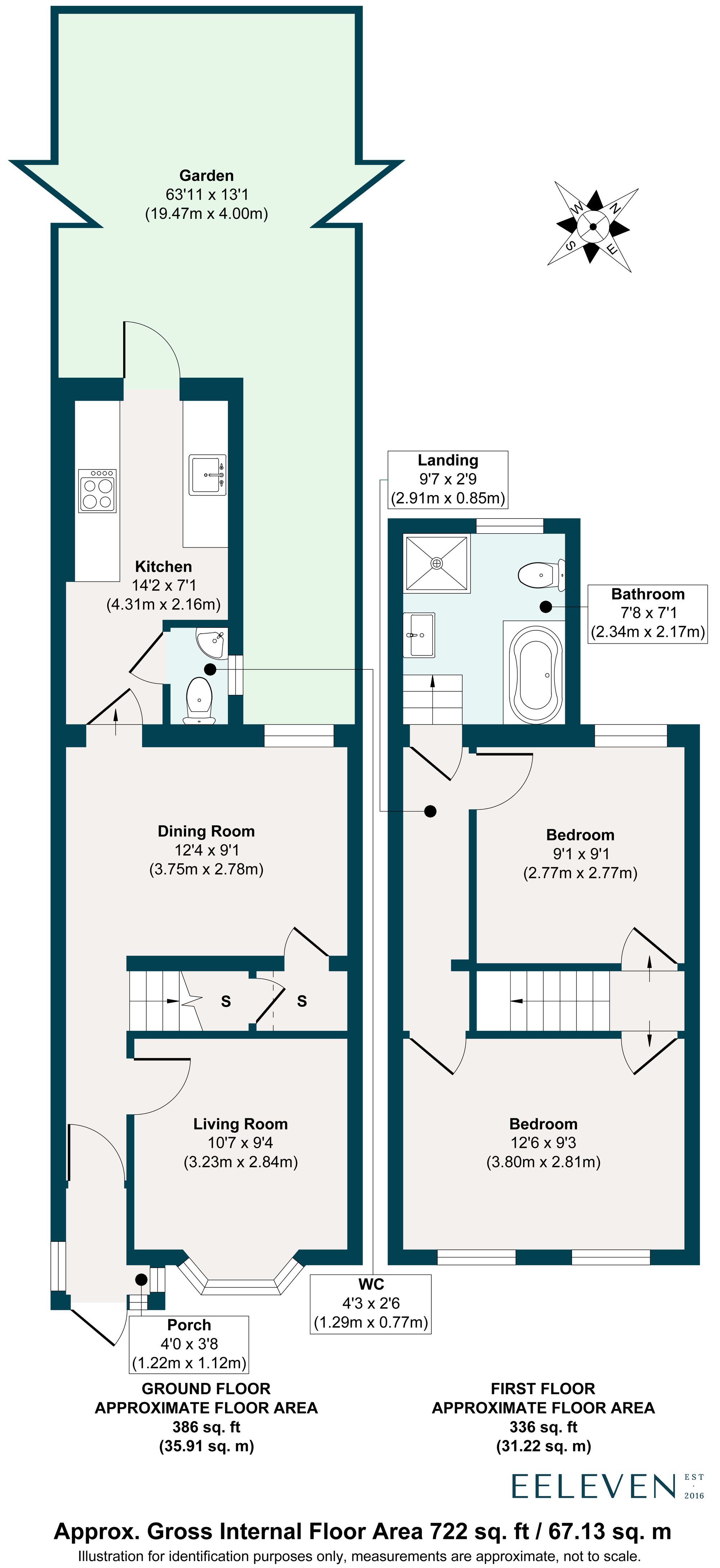 2 bed terraced house for sale in Farmer Road, Leyton, London, E10 - Property floorplan