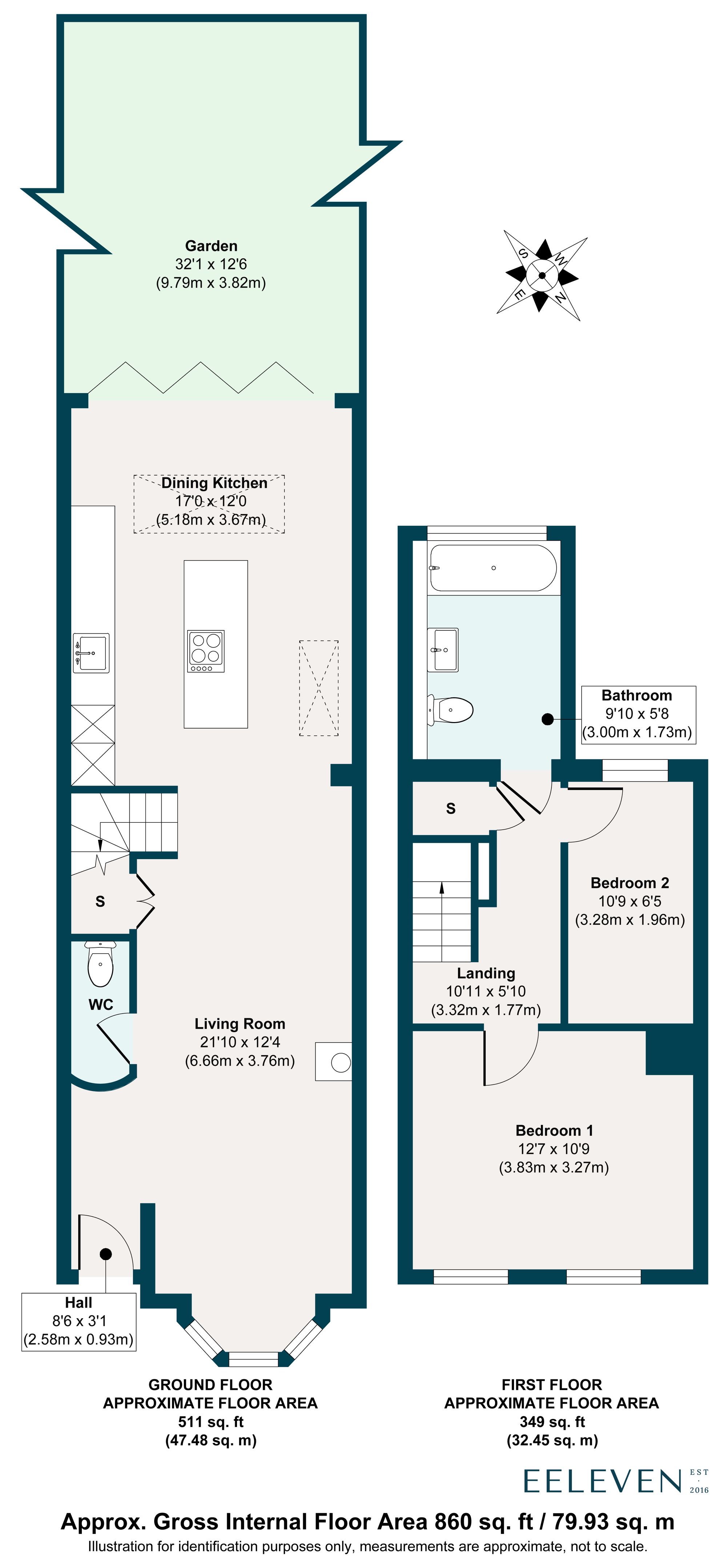 2 bed terraced house for sale in Harrow Road, Leytonstone, London, E11 - Property floorplan