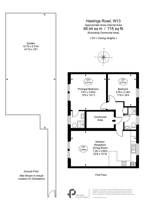2 bed apartment for sale in Hastings Road, Ealing, London, W13 - Property Floorplan