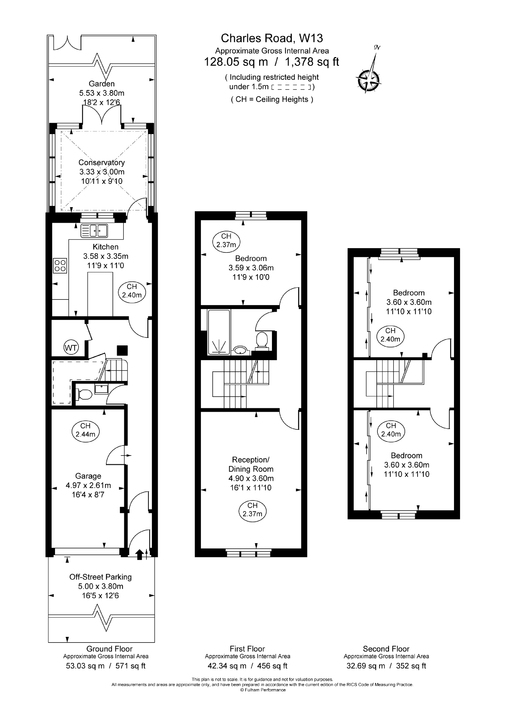 3 bed terraced house for sale in Charles Road, Ealing, London, W13 - Property Floorplan