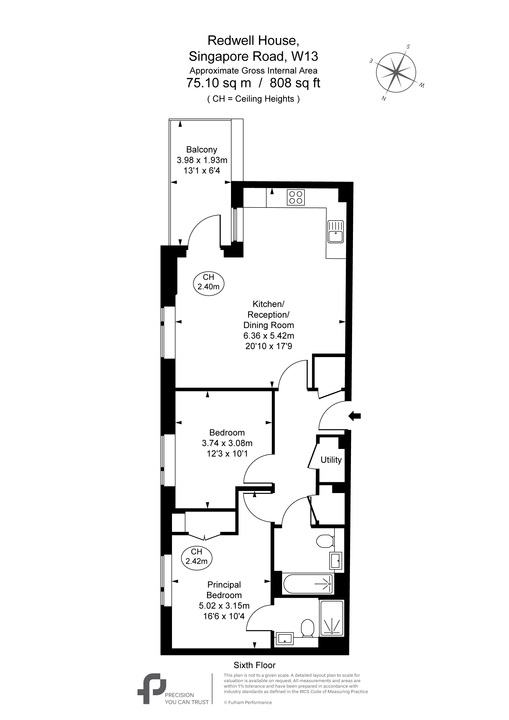 2 bed apartment for sale in Redwell House, West Ealing, London, W13 - Property Floorplan
