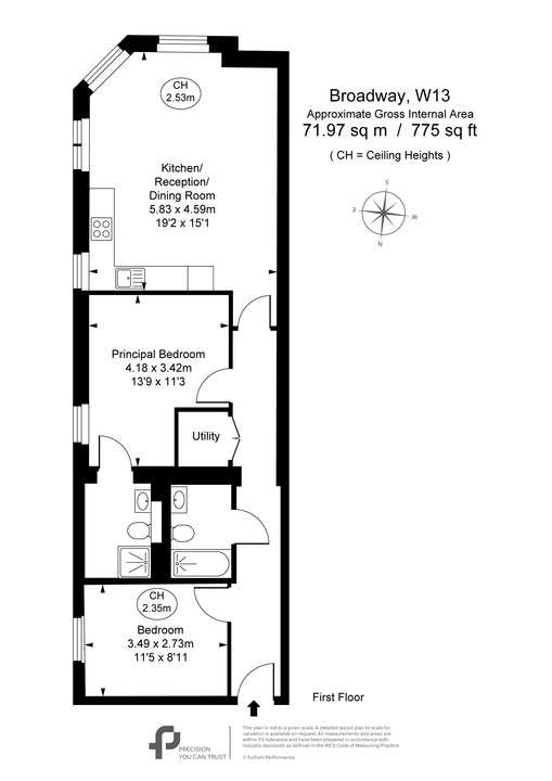 2 bed apartment for sale in Broadway, Ealing, London, W13 - Property Floorplan