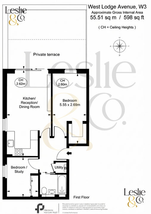 2 bed apartment for sale in West Lodge Avenue, Ealing Common, London, W3 - Property Floorplan