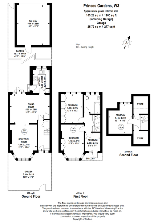 4 bed terraced house for sale in Princes Gardens, Acton, Ealing, London, W3 - Property Floorplan