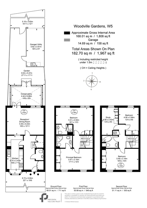 5 bed terraced house for sale in Woodville Gardens, Ealing, London, W5 - Property Floorplan