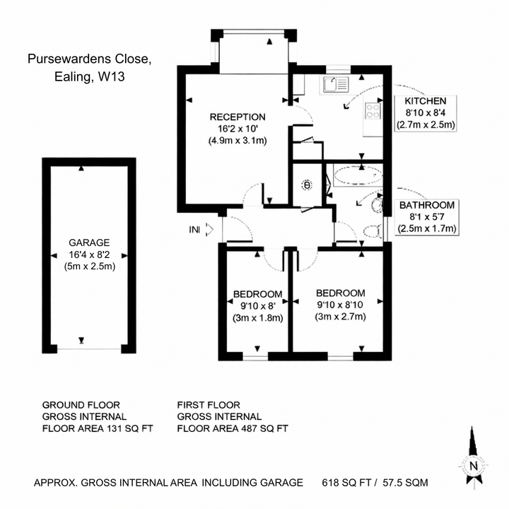 2 bed apartment for sale in Pursewardens Close, Ealing, London, W13 - Property Floorplan