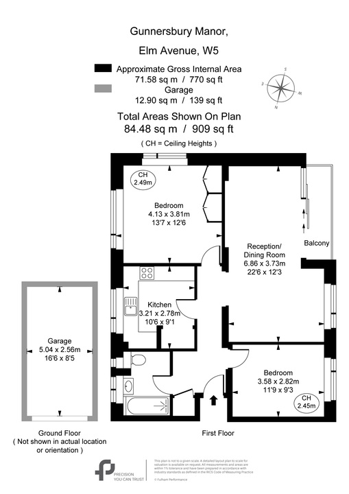 2 bed apartment for sale in Elm Avenue, Ealing, London, W5 - Property Floorplan