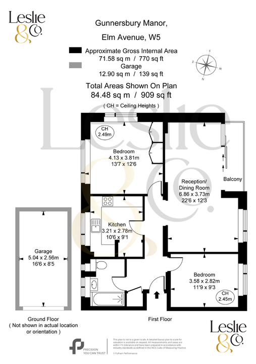 2 bed apartment for sale in Elm Avenue, Ealing, London, W5 - Property Floorplan