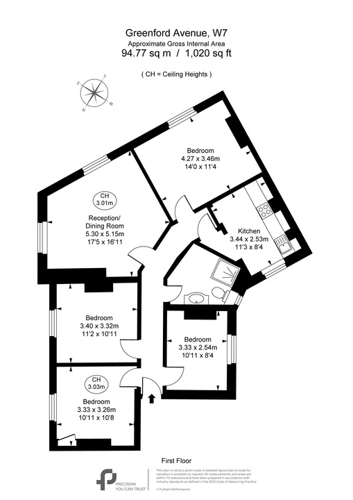 4 bed apartment for sale in Victoria Mansions, Hanwell, London, W7 - Property Floorplan