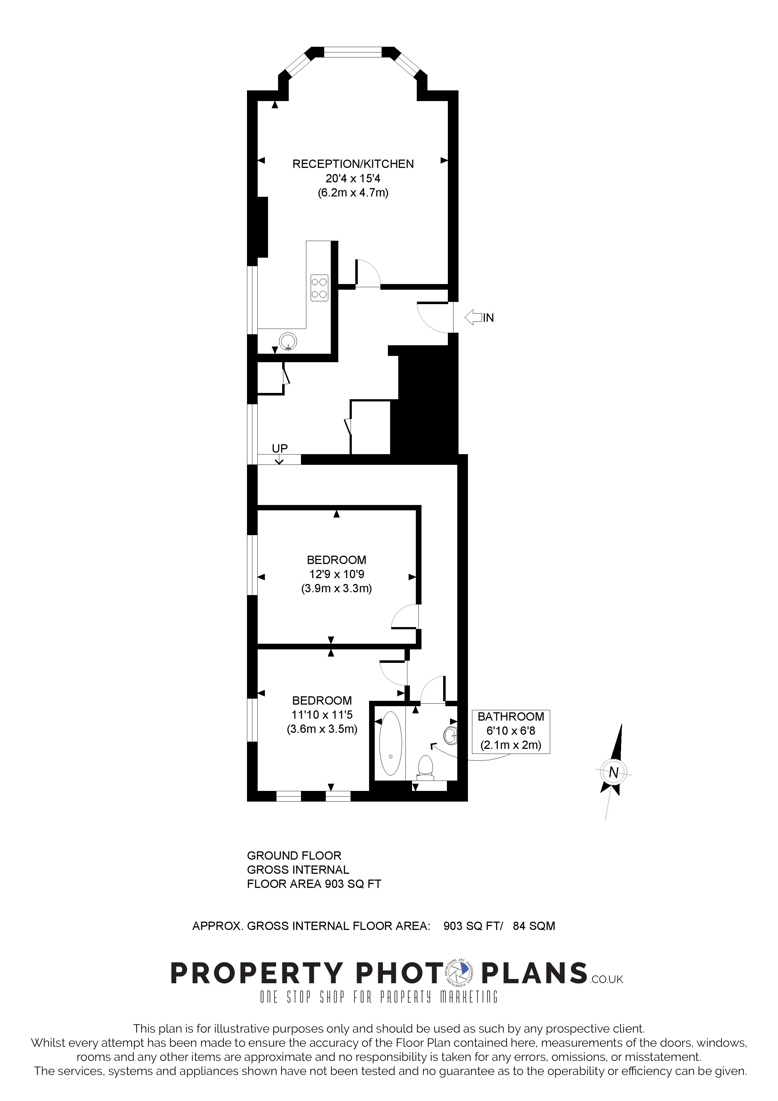 2 bed apartment to rent in North Common Road, Ealing, London, W5 - Property Floorplan