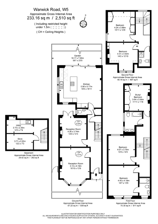 5 bed semi-detached house for sale in Warwick Road, Ealing, London, W5 - Property Floorplan