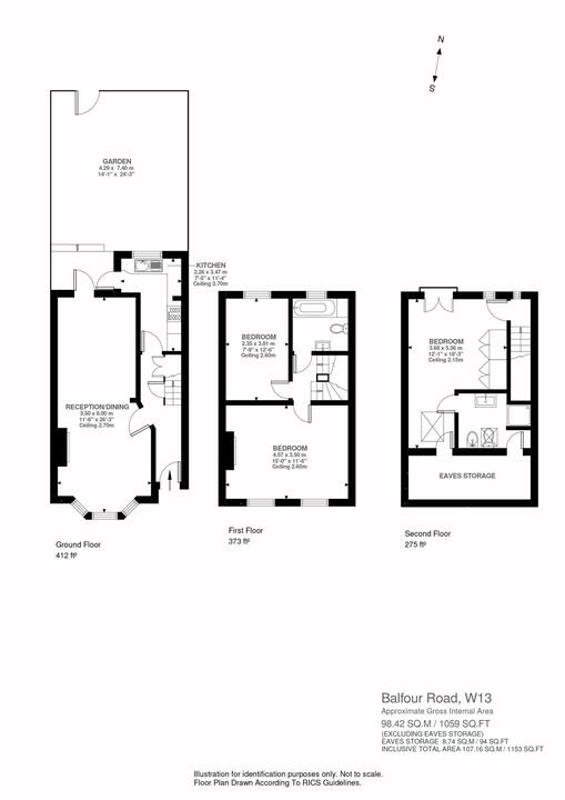 3 bed terraced house for sale in Balfour Road, Northfields, Ealing, London, W13 - Property Floorplan