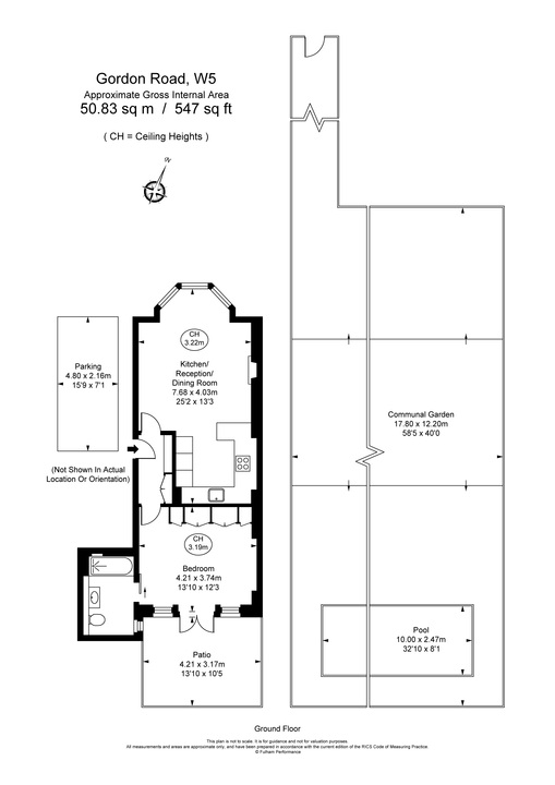 1 bed apartment to rent in Gordon Road, Ealing, London, W5 - Property Floorplan