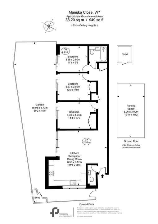3 bed detached house for sale in Manuka Close, Ealing, London, W7 - Property Floorplan