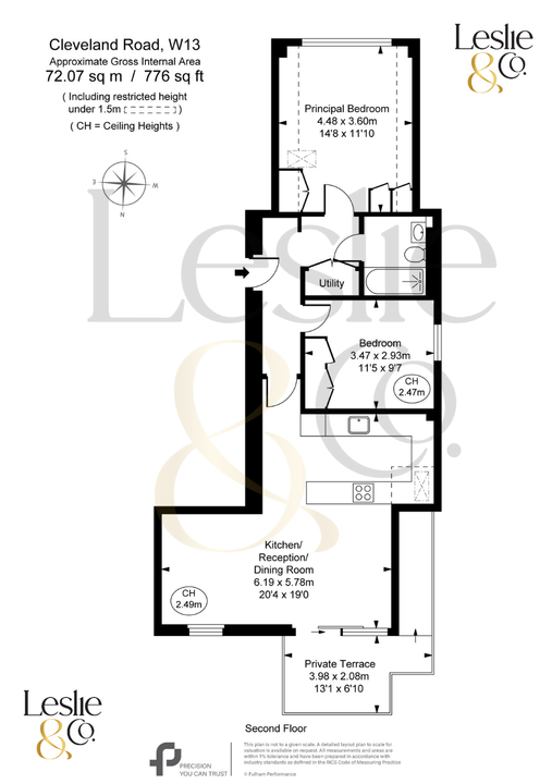 2 bed apartment for sale in Cleveland Road, Ealing, London, W13 - Property Floorplan