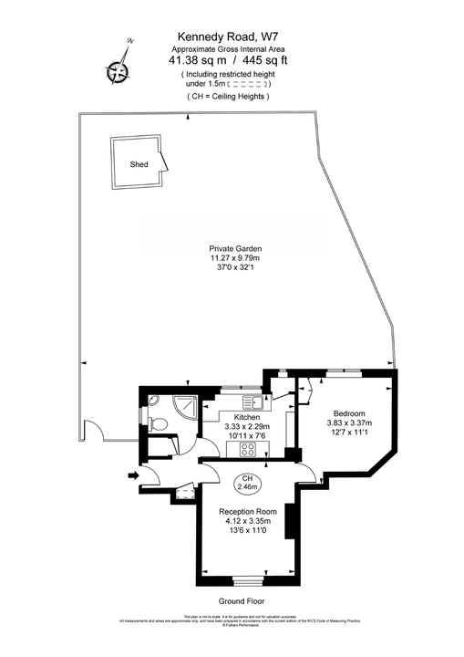 1 bed apartment to rent in Kennedy Road, Hanwell, London, W7 - Property Floorplan