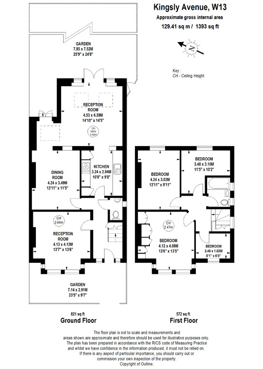 4 bed semi-detached house for sale in Kingsley Avenue, Ealing, London, W13 - Property Floorplan
