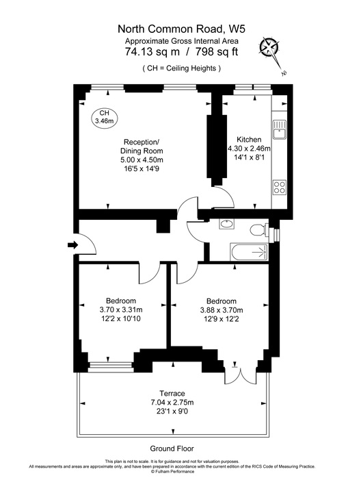 2 bed apartment to rent in North Common Road, Ealing, London, W5 - Property Floorplan