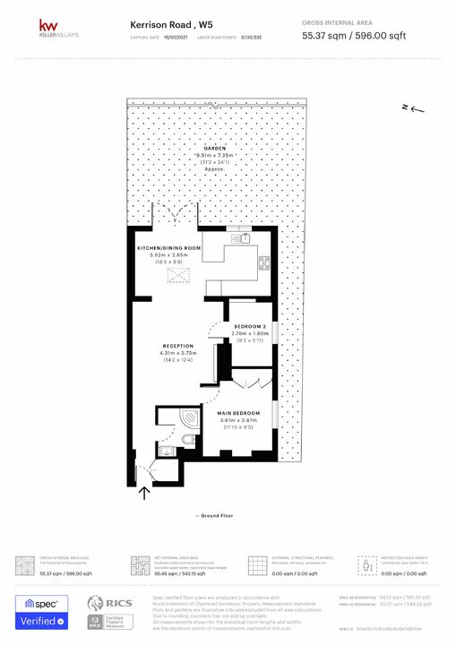 2 bed apartment for sale in Kerrison Road, Ealing, London, W5 - Property Floorplan