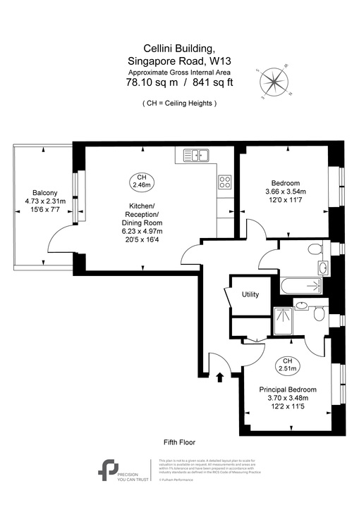 2 bed apartment for sale in Cellini Building, Ealing, London, W13 - Property Floorplan
