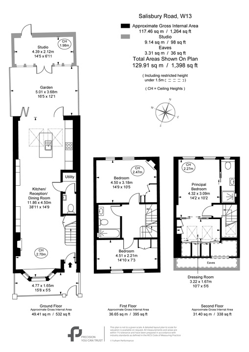 3 bed terraced house for sale in Salisbury Road, Ealing, Northfields, London, W13 - Property Floorplan
