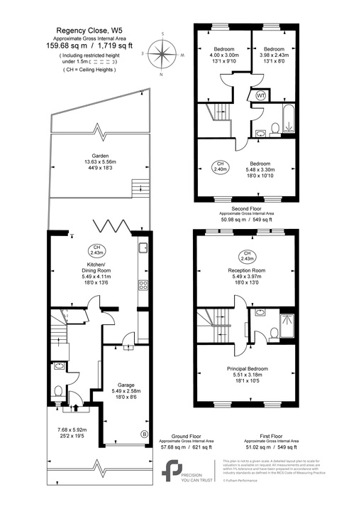 4 bed terraced house for sale in Regency Close, Ealing, London, W5 - Property Floorplan