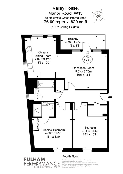 2 bed apartment to rent in Valley House, Manor Road, Ealing, London, W13 - Property Floorplan