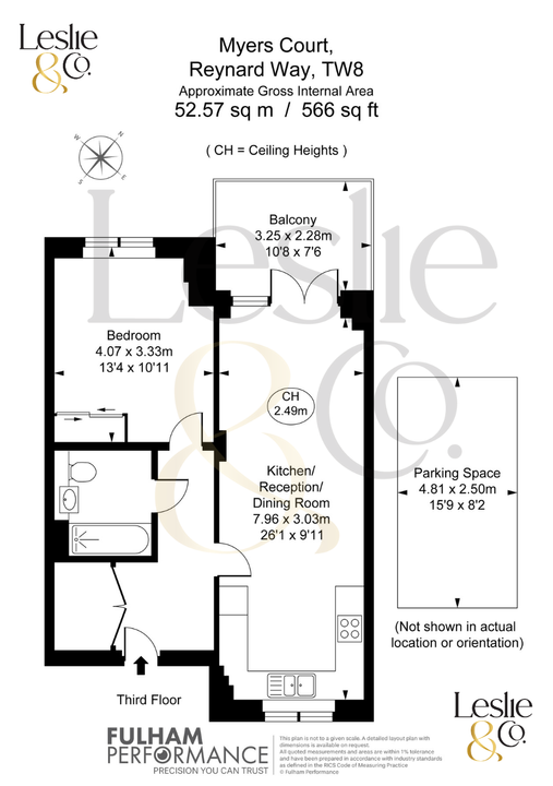 1 bed apartment for sale in Myers Court, Reynard Way, Brentford, Greater London, TW8 - Property Floorplan