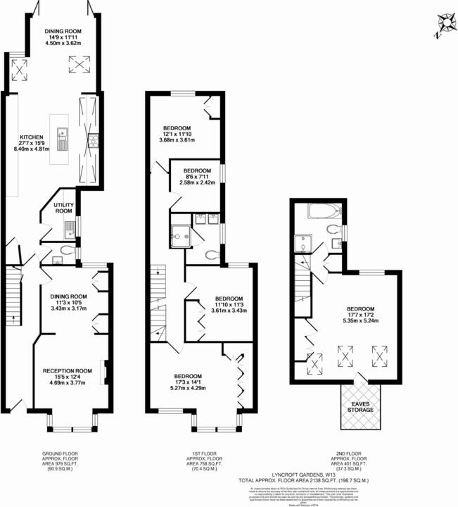 5 bed semi-detached house for sale in Lyncroft Gardens, Ealing, London, W13 - Property Floorplan