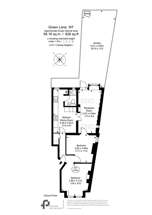 2 bed apartment for sale in Green Lane, Hanwell, London, W7 - Property Floorplan